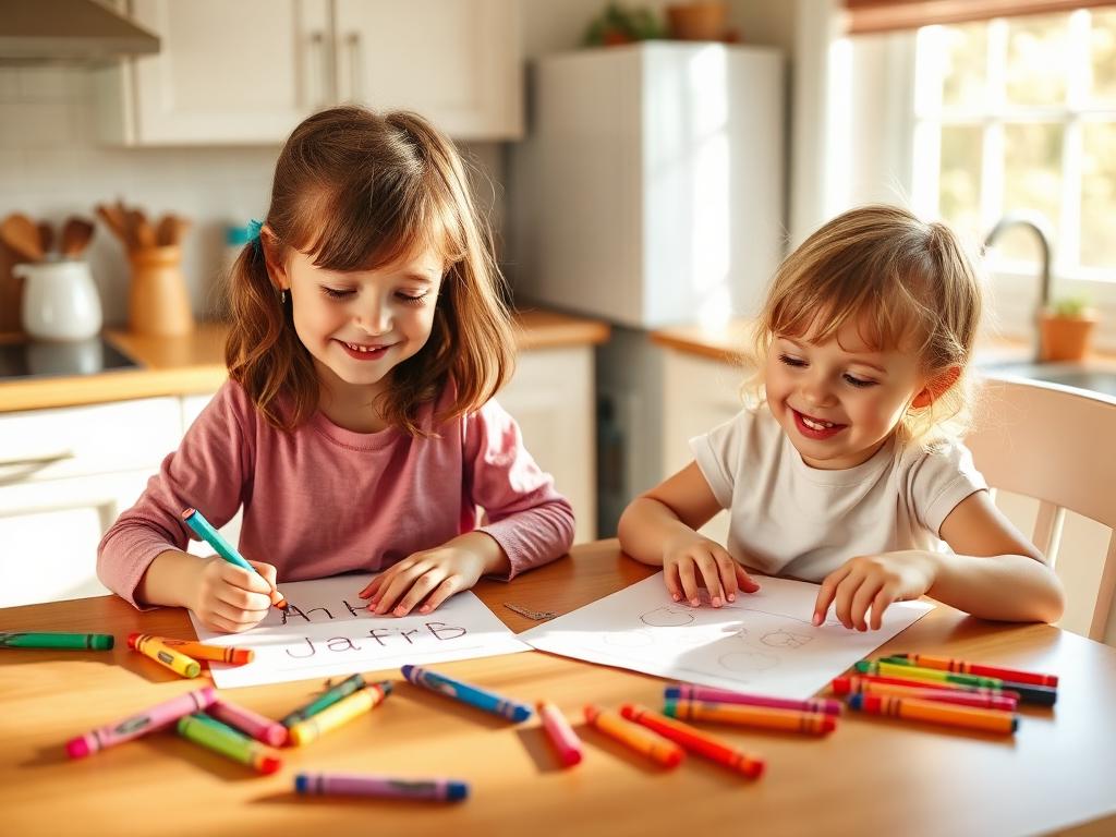 Children playing educational board games together